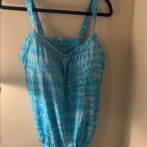 Aqua Blue Tie-Dye Tank Top